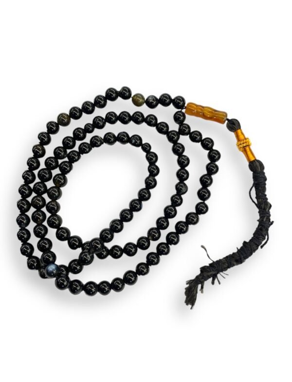 Black Aqeeq Tasbeeh 8mm (100 Beads) - Image 3