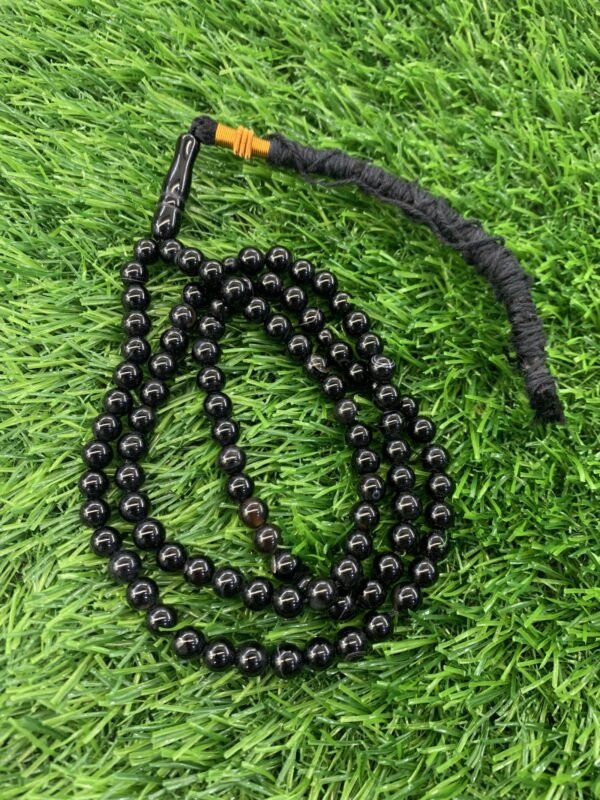 Black Aqeeq Tasbeeh 6mm (100 Beads) - Image 2