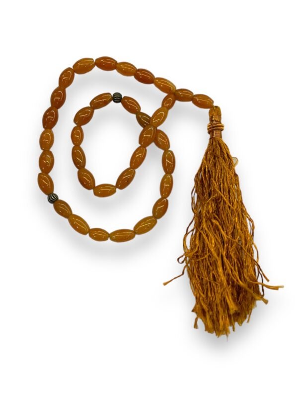 Aqeeq Yamni Tasbeeh 6x9.5mm (33 Beads) - Image 3