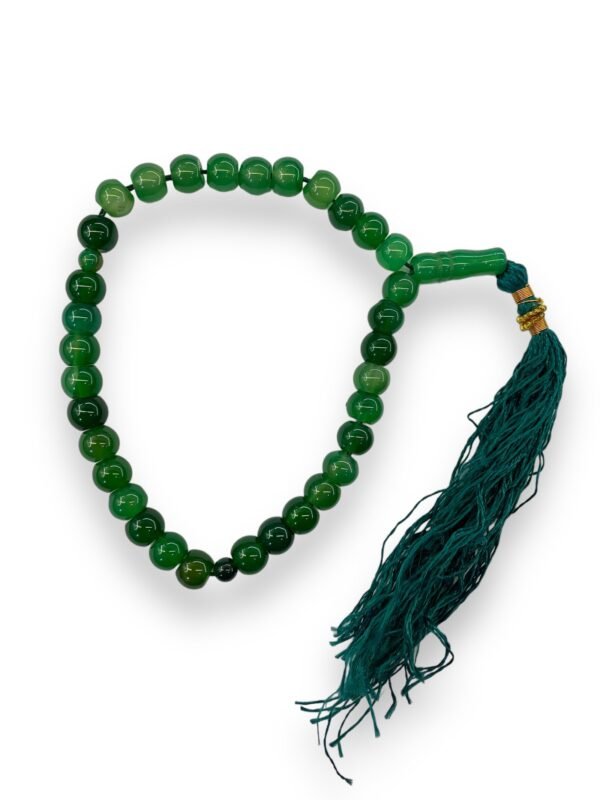 Aqeeq Green Tasbeeh 10mm (33 Beads) - Image 3