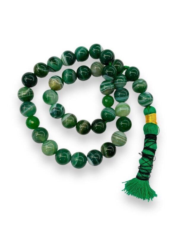 Aqeeq Green Tasbeeh 12.5mm (33 Beads) - Image 3