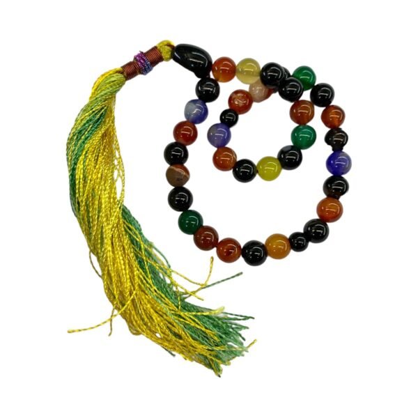 Aqeeq Multi-Colour Tasbeeh 8mm (33 Beads) - Image 3