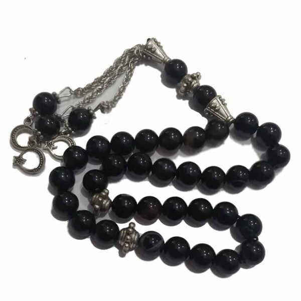 Agate Black 33beads 8.25mm - Image 2