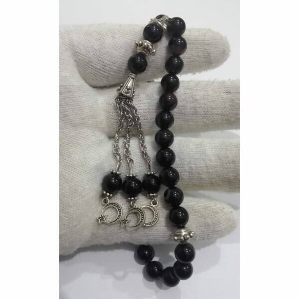 Agate Black 33beads 8.25mm - Image 3