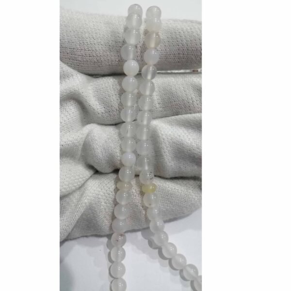 Agate White 101beads 6.25mm - Image 2