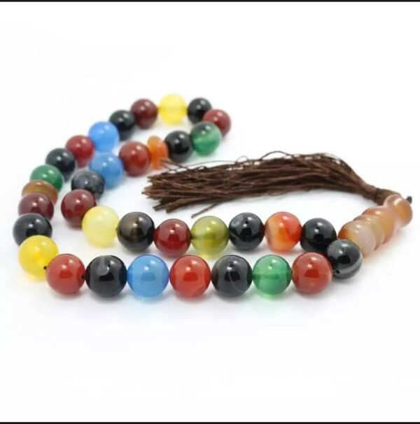 Agate Multicolor Tasbeeh 8mm - Image 2
