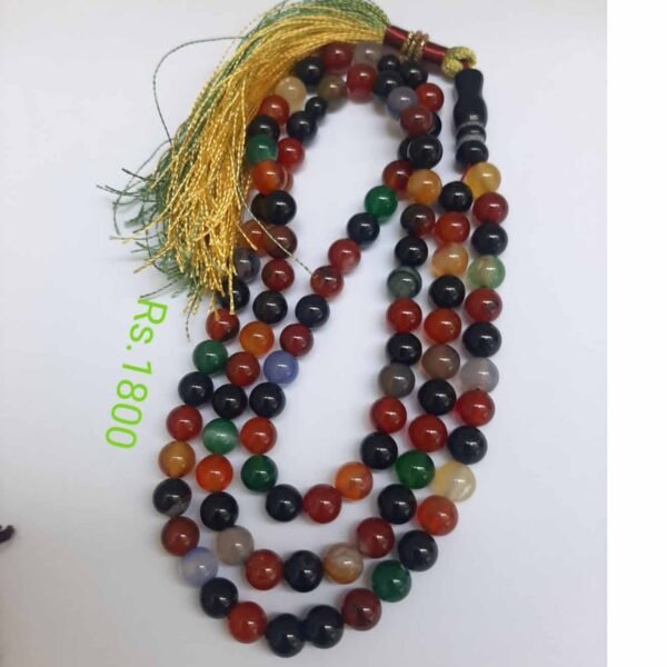 Multi Color Aqeeq Tasbeeh - Image 2